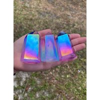 Regenbogen Engel Aura Quarz Kristall Poliert Obelisk Punkt Echt von DeesCrystalCreations