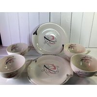 Flair Teetasse Teller 7 Stück Mcm Art Deco Designer Eine Louis Gorden Produktion Made in England von DeesNewOldGems