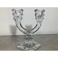 Kristall Kerzenhalter, Kandelaber Tischdekoration Dekor Hochzeitsgeschenk Doppelkerzenhalter Kerzenhalter Doppelarm Vintage von DeesNewOldGems