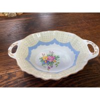 Royal Albert Crown China Prudence Minze Teller Antik Floral Blau Vintage England von DeesNewOldGems