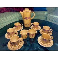 Royal Worcester, Palissy, Stier, Kaffee Set, England Vintage Mcm, Sandon Form, Keramik von DeesNewOldGems