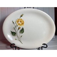 Servierplatte, Fleischschale, Mcm, Johnson Bros, England, Ironstone, Yellow Rose, Blume Vintage von DeesNewOldGems