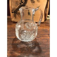 Vintage Bleikristall Wasserkrug Buzz Star Windradmuster von DeesNewOldGems