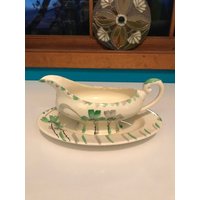 Vintage Myott Art Deco Sauciere Mit Untere Handgemaltes Blumenmuster von DeesNewOldGems