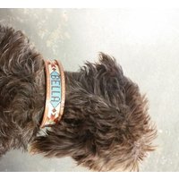 Hundehalsband Aus Leder Nach Maß Mit Perleneinsatz von Deesbeadeddogcollars