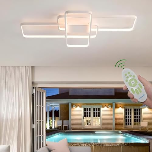 Deevin Led Deckenleuchte Modern,Dimmbar Mit Fernbedienung 3 Rahmen Deckenleuchte,Mit Nachtlichtfunktion Deckenlampe FüR Wohnzimmer, Schlafzimmer KüChe Flur Balkon Esszimmer Deckenbeleuchtung von Deevin