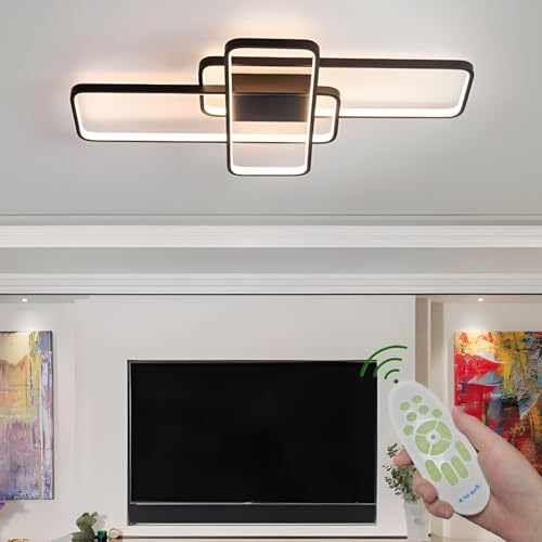 Deevin Led Deckenleuchte Modern,Dimmbar Mit Fernbedienung 3 Rahmen Deckenleuchte,Mit Nachtlichtfunktion Deckenlampe FüR Wohnzimmer, Schlafzimmer KüChe Flur Balkon Esszimmer Deckenbeleuchtung von Deevin