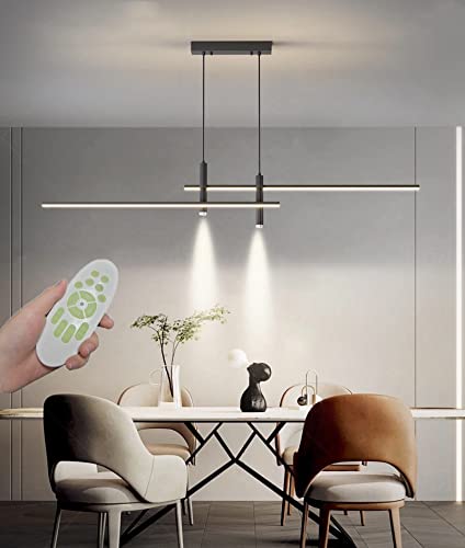 Moderne Design LED pendelleuchte esszimmer dimmbar hängelampe, hängeleuchte mit Fernbedienung,Wohnzimmerlampe hängend Höhenverstellbar Esstischlampe,Bürolampe von Deevin