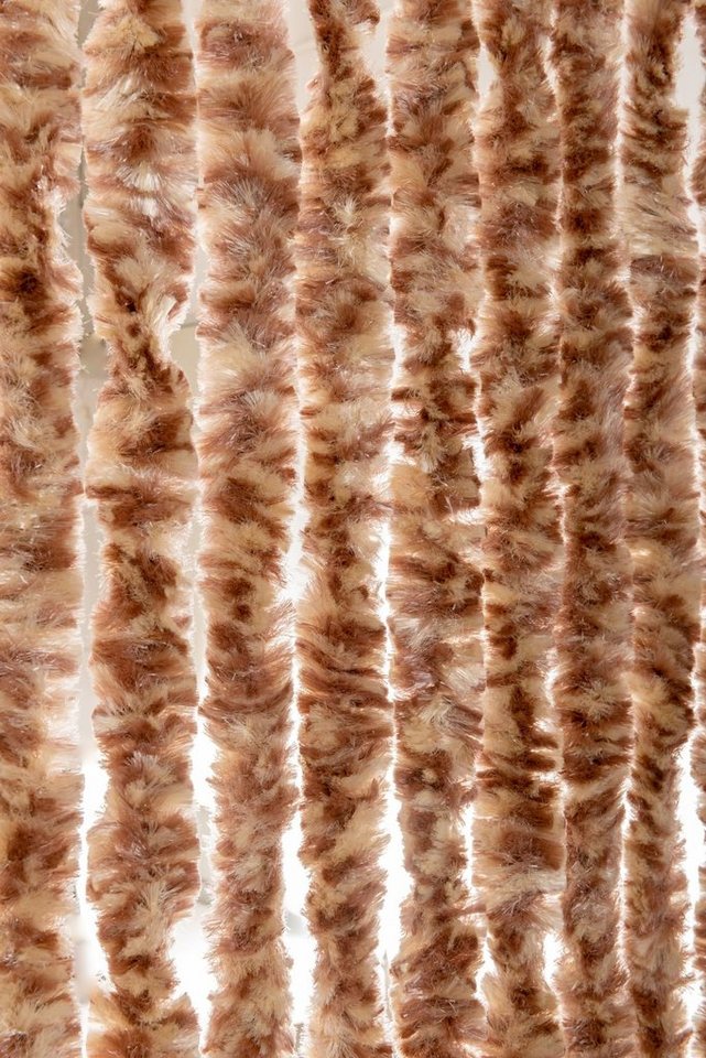 Defactoshop Insektenschutz-Vorhang Flauschvorhang Türvorhang 90x200cm Fliegenschutz Braun, 90 x 200 cm von Defactoshop