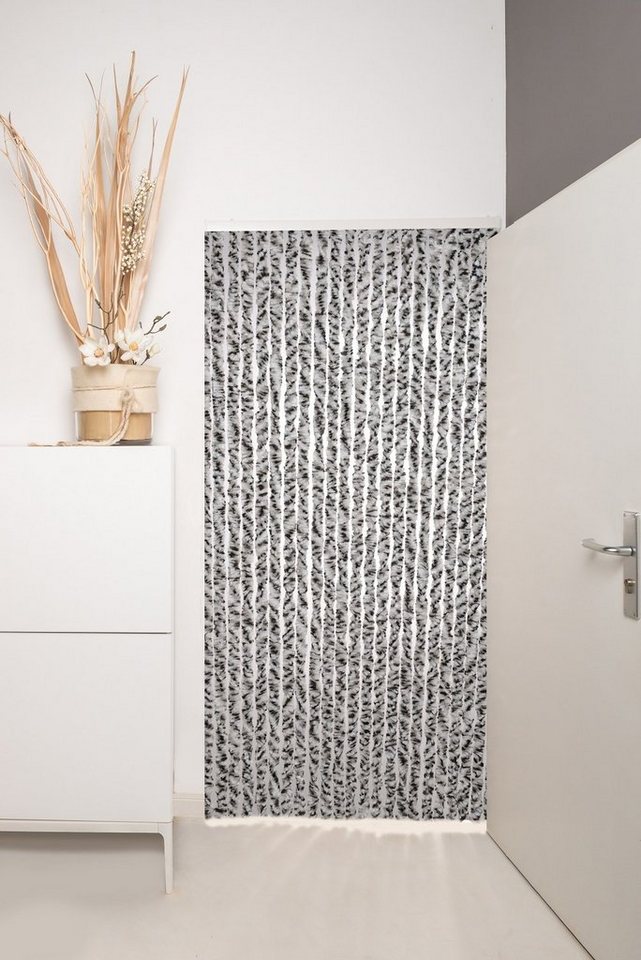 Defactoshop Insektenschutz-Vorhang Türvorhang Flauschvorhang PVC 100x200cm 90x200cm Grau/Weiss MIX, BxH 90x200cm,100x200cm von Defactoshop