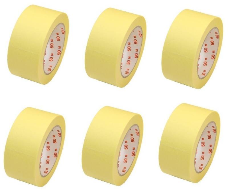Defactoshop Klebeband Feinkrepp Band 6 Rollen Profi-Qualität universell Malerkrepp 6 Rollen im Schlauch von Defactoshop