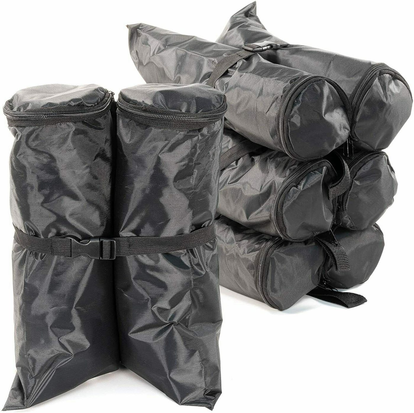Defactoshop Pavillonseitenteil 4er Set Pavillon Gewichtsmanschetten am Standfuß Gewichtstaschen Sandtasche Schwarz von Defactoshop