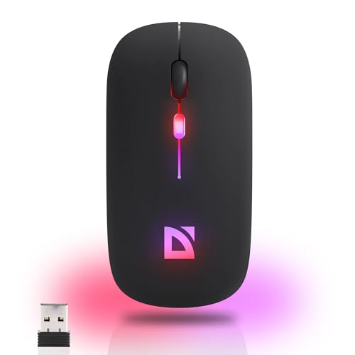 Defender® Touch Silent Bluetooth Maus, kabellos, 2,4 GHz-USB Funkmaus 1600 DPI, Kompakt Geräuschlose Ultradünne Computer Maus für Laptop, PC, Mac, Windows, iOS, Android, Schwarz von Defender