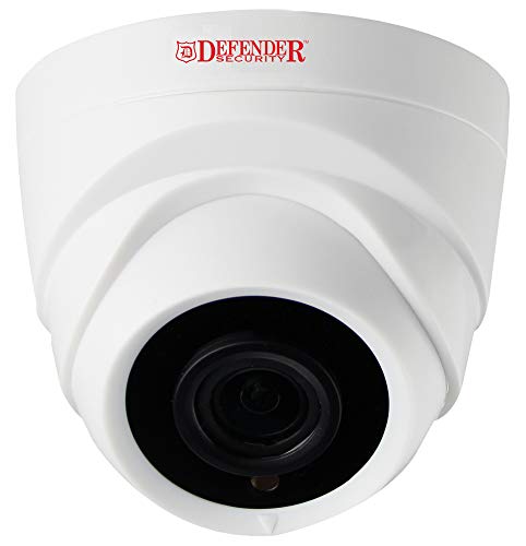 Defender Security DFR11 720p HD 4-in-1 Hybrid Indoor Dome Security Kamera, weiß, IP66 von Defender Security