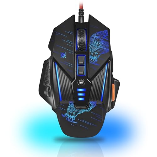Defender® Starx Gaming-Maus mit Kabel – 7200 DPI, RGB, 7 Tasten inkl. Burst-Fire, Makro-Editor, Ergonomisch, für PC & Laptop, Windows/macOS – Schwarz von Defender