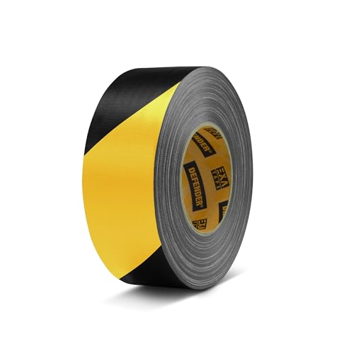 Defender EXA-TAPE BY 50 BULK Premium Gewebeklebeband BULK | schwarz/gelb | glänzend | 50 mm x 50 m von Defender