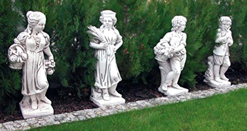 Set Putten Vier Jahreszeiten (S299+S300+S326+S327) Gartenfiguren Kinder Statuen Steinguss Figuren von Defi Deko- und Figurenhandel