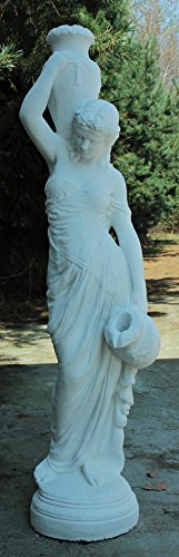 Wasserträgerin / weiß (S381), Wasserspiel, Gartenfigur aus Steinguss, Höhe: 142 cm, Gewicht: 101 kg Figur Deko Dekoration von Defi Deko- und Figurenhandel