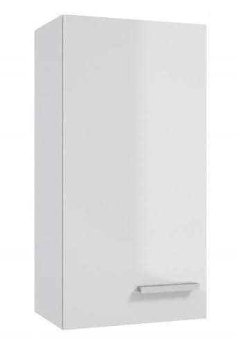 Deftrans Domodomo Badezimmer Wandschrank weiß glänzend Marlena 60 x 30 cm, Badezimmer Hängeschrank, Schrank für Badezimmer von Deftrans