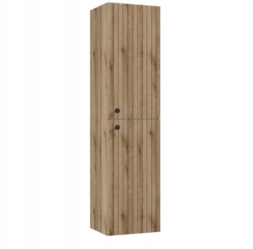 Deftrans badezimmerschrank hängeschrank 140 x 35 cm, badschrank schmal Eiche, wandschrank Bad- badezimmerschrank Holz von Deftrans