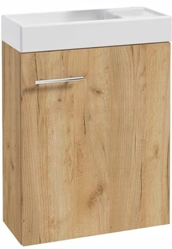 .Deftrans waschbecken gäste wc mit unterschrank 50 x 70 x 23 cm, gäste wc waschtisch, gästewaschbecken klein Set - waschbeckenunterschrank - waschtisch mit unterschrank Eiche Craft von .Deftrans