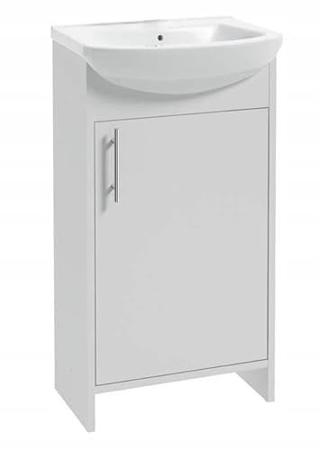 .Deftrans waschbecken mit unterschrank 46,5 x 24,5 x 84 cm -waschtisch mit unterschrank weiß, gäste wc waschbecken mit unterschrank 45 cm -badmöbel Set von .Deftrans
