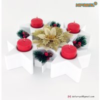 Adventskranz Sternform - Weihnachtsdeko Mit Kerzenhalter | Mit Metalleinsatz Ø2/4cm Oder Ohne Deko Handgemacht Adventskranz Sternform - Weihnachtsdeko Mit Kerzenhalter | Mit Metalleinsatz Ø2/4cm Oder Ohne Deko Handgemacht von Defurryal