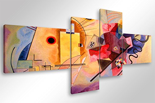 Moderne Malerei Kandinsky, Gelb, Rot, Blau - cm 160 x 70, Druck auf Leinwand, Kunst, Einrichtung, Abstrakt. von Degona