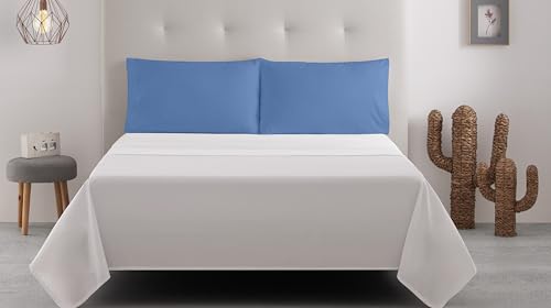 Degrees Home – Kollektion – 2 Kissenbezüge 50 x 80 – Mikrofaser – Blau von Degrees home