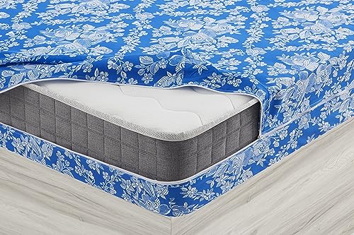 Degrees Home – Alba – Matratzenbezug – 135 cm Matratzenschoner – Reißverschluss-Matratzenbezug – Anti-Milben-Matratzenschoner – 100% Polyester – waschbar – 135 cm Matratze, Blau von Degrees home
