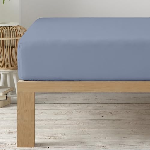 Degrees Home - Collection - Spannbettlaken – 100% Polyester, Hochwertige Mikrofaser, Rundum-Gummizug, Atmungsaktiv & Pflegeleicht, Oeko-Tex Standard -200x200x33 – Grau blau von Degrees home