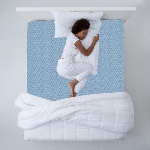 Degrees Home – Teide – Matratzenbezug – 140 cm Matratzenschoner – Matratzenbezug mit Reißverschluss – Anti-Milben-Matratzenschoner – 140 cm Bett - Blau von Degrees home