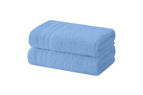 Degrees home – Set mit 2 Bidet-Handtüchern, Badetüchern, kleinen Handtüchern, 100% Baumwolle, 480 g/m², Maße 30 x 50 cm - HIMMELBLAU von Degrees home