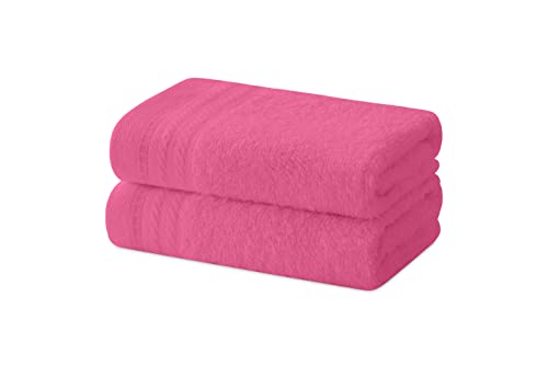 Degrees home – Set mit 2 Bidet-Handtüchern, Badetüchern, kleinen Handtüchern, 100% Baumwolle, 480 g/m², Maße 30 x 50 cm - ROSA von Degrees home