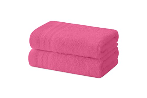 Degrees Home – Set mit 2 Bidet-Handtüchern, Badetüchern, kleinen Handtüchern, 100 % Baumwolle, 480 g/m², Maße 30 x 50 cm - ROSA von Degrees home