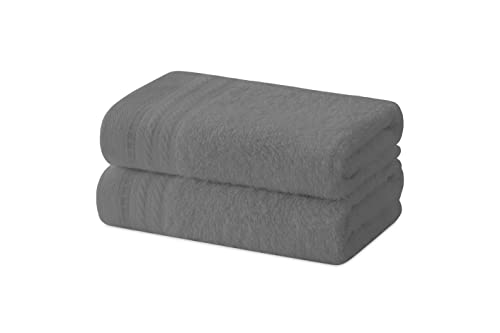 Degrees home – Set mit 2 Bidet-Handtüchern, Badetüchern, kleinen Handtüchern, 100% Baumwolle, 480 g/m², Maße 30 x 50 cm - Planke von Degrees home