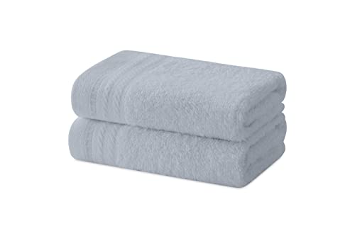 Degrees home – Set mit 2 Bidet-Handtüchern, Badetüchern, kleinen Handtüchern, 100% Baumwolle, 480 g/m², Maße 30 x 50 cm - GRAU von Degrees home