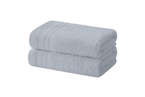 Degrees Home – Set mit 2 Bidet-Handtüchern, Badetüchern, kleinen Handtüchern, 100 % Baumwolle, 480 g/m², Maße 30 x 50 cm - GRAU von Degrees home