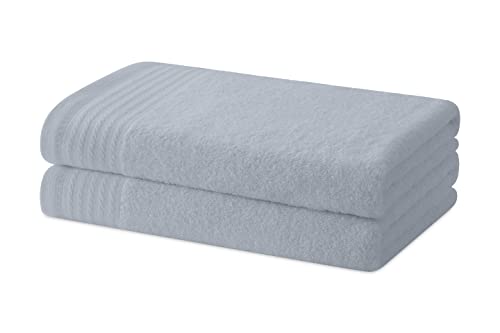 Degrees home – Set mit 2 Bade- oder Duschtüchern – Handtuch-Set – 100% Baumwolle – 480 g/m2 – 130 x 65 cm - GRAU von Degrees home