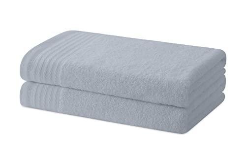 Degrees Home – Set mit 2 Bade- oder Duschtüchern – Handtuch-Set – 100 % Baumwolle – 480 g/m2 – 130 x 65 cm - GRAU von Degrees home