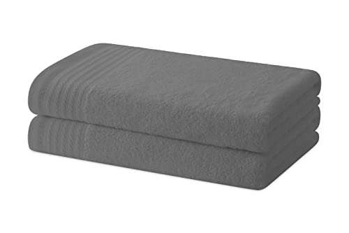 Degrees Home – Set mit 2 Bade- oder Duschtüchern – Handtuch-Set – 100 % Baumwolle – 480 g/m2 – 130 x 65 cm - PLANKE von Degrees home