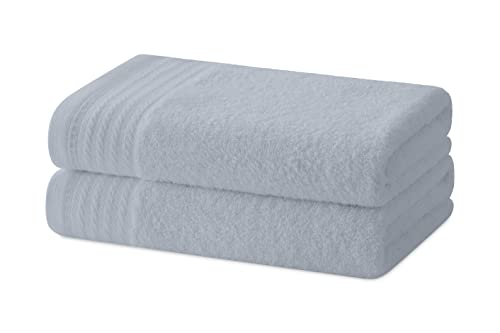 Degrees home – Set mit 2 Handtüchern – Badetücher – 100% Baumwolle – 480 g/m2 – 100 x 50 cm - GRAU von Degrees home