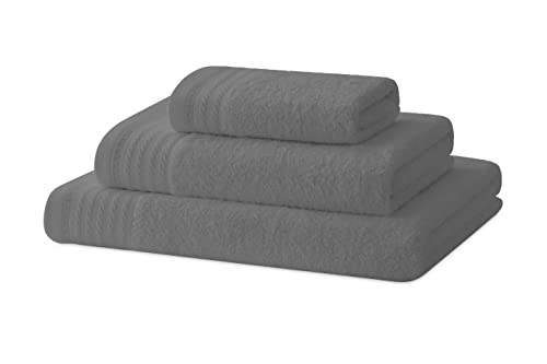 Degrees Home – Badetuch-Set – Duschtuch, Handtuch und Bidet-Handtuch – 100 % Baumwolle – 480 g/m2 – 1-30X50 / 1-50X100 / 1-65X130 – PLANKE von Degrees home