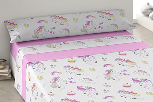 Degrees home – Einhorn – Kinder-Bettwäsche – Kinder-Bettwäsche-Set 90 x 190 cm, 50% Baumwolle, 50% Polyester, 3 Stück von Degrees home