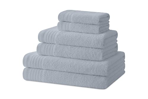 Degrees Home – Badetücher – Handtuch-Set – 2 Duschtücher, 2 Handtücher und 2 Bidet-Handtücher – 100 % Baumwolle – 480 g/m2 – 2-30X50 / 2-50X100 / 2-65X130 – GRAU von Degrees home