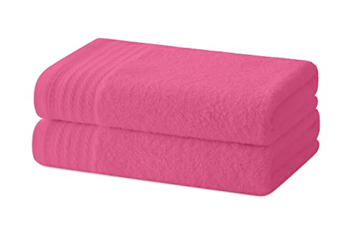 Degrees home – Set mit 2 Handtüchern – Badetücher – 100% Baumwolle – 480 g/m2 – 100 x 50 cm - ROSA von Degrees home