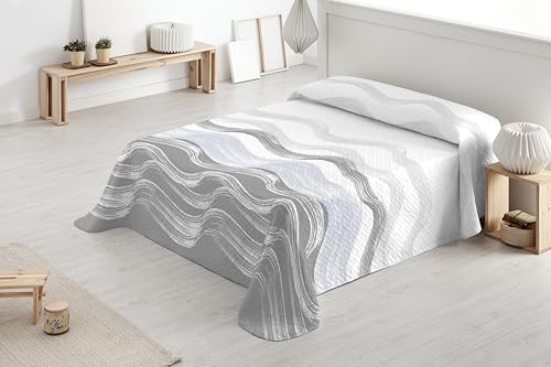 Degrees home Paraiso - Tagesdecke für Bett 135 cm - Tagesdecke Bouti Bett - Frühling/Sommer - 230 x 260 cm - Grau von Degrees home