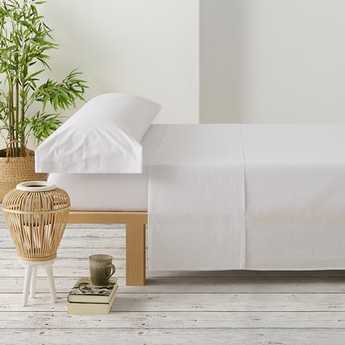 Degrees home – Premium – Bettlakenset 140 x 200 – 4-teilig – Bettlaken 140 x 200 – Spannbettlaken 140 x 200 – 2 Kissenbezüge 70 x 50, Weiß von Degrees home