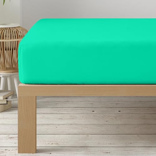 Degrees home - Fitted Sheet 180 x 190 cm Adjustable - Brushed Microfiber - Green, LB6V von Degrees home