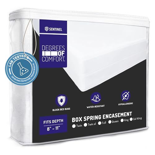 Degree of Comfort Boxspring Encasement King Size - Bed Bug Proof Zippered Dust Mite Waterproof Hypoallergenic Six Sided Cover, 8-11" Depth von Degrees of Comfort